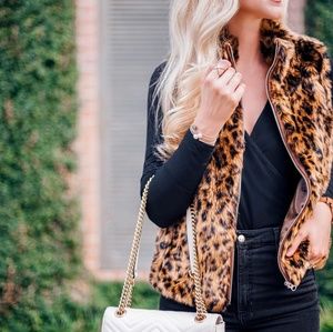 J.Crew Faux-Fur Leopard Vest
